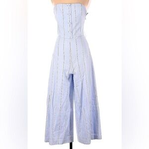 Club Monaco Blue Stripe Alberrtah Wide/Leg Jumpsuit